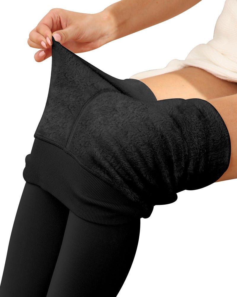 NORMOV Winter Warm Fleece Lined Leggings Women,Thick Thermal Velvet Tights (Black-M/L) - Image 3